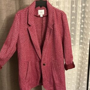 Old navy oversized herringbone tweed pink Coat or blazer